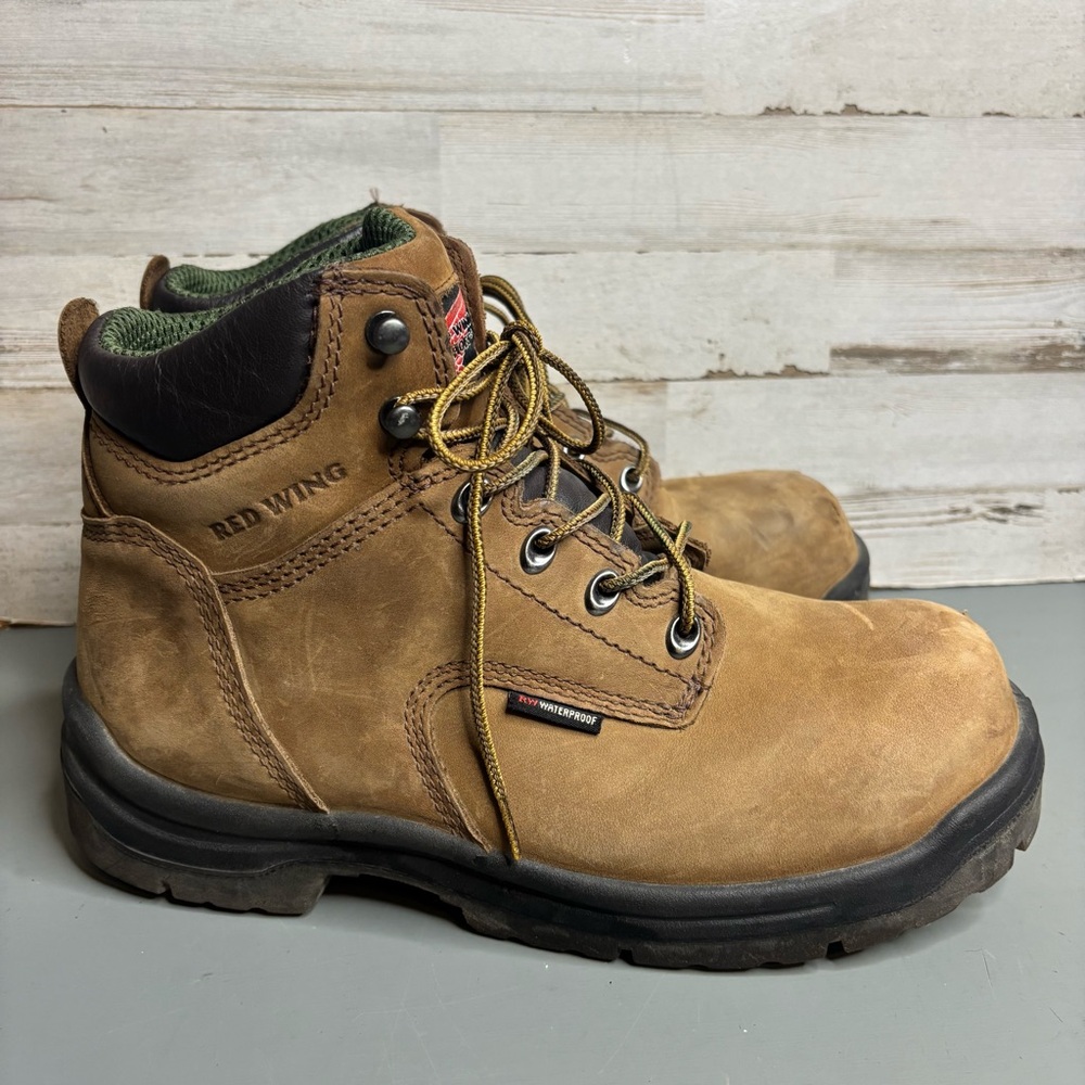 Red Wing Men’s Brown Leather King Toe Steel Waterproof Safety 2240 Boots Sz 8